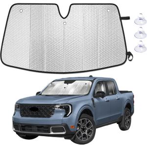 EcoNour Foldable Sun Shade Fit for Ford Maverick 2021-2024 2025 2026 | Accordion Windshield Sun Shade, Front Car Window Shades Sun Visor, Blocks UV Rays & Heat, Car Accessories