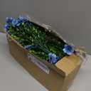Artificial Flowers Fake Plants for Outdoors Spring Decoration, 13Bundles Silk Realistic UV Resistant Faux Flowers for Outside Planter Porch Yard Patio Garden Home Indoor, Blue