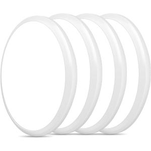 4 Pack 12 Inch Round LED Ceiling Light Fixture, 6500K Daylight Outdoor/Indoor Ceiling Light Fixture, 24W IP54 Waterproof Flat Round White Ceiling Lamp for Living Room Laundry Bedroom Hallway