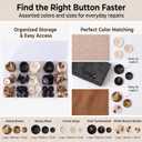 Resin Sewing Buttons, 110 Pieces, 4-Hole Round Buttons for Blazer Suit Coats,5 Color 3 Size 15mm/20mm/25mm