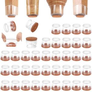 CHUNZEXI 20 Pack Chair Leg Floor Protectors for Hardwood Floors, Silicone Felt Covers Pads Caps, Protect Wood Furniture Feet Floors Noise Reduce and Scratch (Universal Large)
