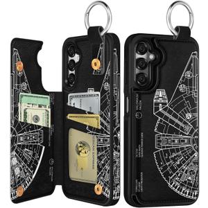 Shorogyt for Samsung Galaxy A25 5G Wallet Case with Card Holder - Designer Space Pattern Kickstand Magnetic Clasp Back Flip Folio Leather Phone Cases for Galaxy A25 5G for Women Men Girls