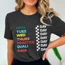 Racing Shirt for Women Race Week T-Shirt Casual Short Sleeve Race Car Tee Tops (Small, Dark Gray)