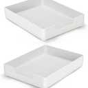 Letter-Size Tray Desk Letter Tray Paper Tray, Sturdy Heavy-Duty Plastic Printer Paper Tray, Single-Tier Stackable File Storage Organizer for Office Home (White 2)