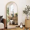 HARRITPURE 56"x21"Full Length Mirror Arch Floor Mirrors with Aluminum Alloy Frame Free-Standing Wall Mounted or Leaning Large Bedroom Dressing Mirror Modern & Contemporary Decor for Home,Gold