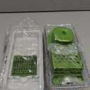 Mueller Vegetable Chopper 9 Blade, Mandoline Slicer, Food Veggie Chopper, Cheese Grater, Onion Vegetable Cutter with Container, Dicer, Kitchen Gadgets & Essentials, White Sand/Green (9 blade, White Sand/Green)