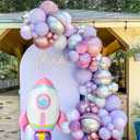 6 Pack Pink Rocket Balloons - Space Theme Party Decorations, Aluminum Foil Balloons for Birthday, Baby Shower, NASA Events