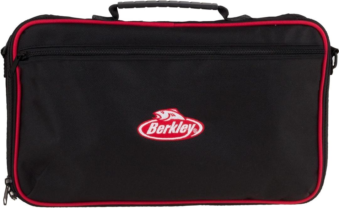 Berkley Jar Bait Folder, 16 Jars Not Included, Black and Red, Fishing Storage Soft Tackle Bag, Bait and Tackle Accessories Container for Anglers