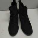 Rilista Ankle Boots for Women Chunky Block Heel Side Zipper Pointd Toe Suede Fall Winter Bootie Shoes (6.5, Black)