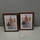 Giftgarden Brown 5x7 Picture Frame Set of 4, 6x8 Matted to 5x7 Photo Rustic Walnut Frames with Mat for Wall or Tabletop