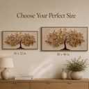 Framed Gold Leaf Tree of Life Canvas Wall Art 20x40 Inch