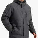 FREE SOLDIER Men's Waterproof Ski Jacket Fleece Lined Warm Winter Snow Coat with Hood Fully Taped Seams, Large