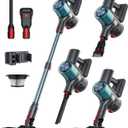 GGV Cordless Vacuum Cleaner, 60 Mins Runtime Vacuum Cleaners for Home, Stick Vacuum Self-Standing, Wall Mount Charging, 3 Mode Handheld Vacuum for Pet Hair/Carpet/Floor (Green)