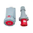 63A 5Pin Male+Surface-Mounted Receptacle Connector(Compatible with 60amp),IP67 Industrial Waterproof Connector 3Phase Plug & Socket,Wall Mounted Plug, IEC60309 3P+N+E 6H (1Set)