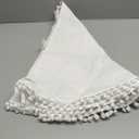 48 inch Large Christmas Tree Skirt White Burlap Double Layers Farmhouse Tree Skirt with Pom Pom Rustic Christmas Decorations