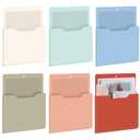 Fuutreo 6 Pcs Magnetic Wall File Organizer Magnetic Wall File Holder Refrigerator Magazine Holder for Mail Letters Paper(Vintage Boho,Vertical-large)