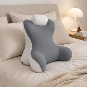 Dracey Reading Pillow for Sitting in Bed, Back Pillow for Bed Sitting UP, Back Rest Lumbar Support Pillows with Arms, for Watching TV Games, Work, Rest, Ergonomic Lumbar Support Cushion