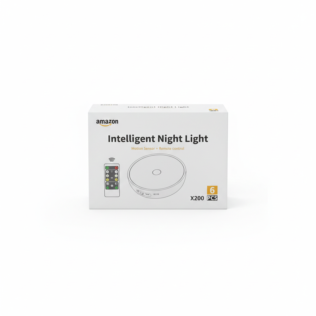 Intelligent Night Light Plug in, Motion Sensor Night Lights Plug in Wall. 200LM Ultra Bright Soft Warm White nightlights, Smart Movement Sensor, Energy Efficient 6 Pack