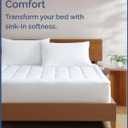 Mattress Pad King Size Quilted Fitted Mattress Protector Cotton Pillow Top Cover w/ 8-16" Deep Pockets Thick, Comfy & Plush Cooling, Breathable & Noiseless Machine Washable 78 x 80 (White)