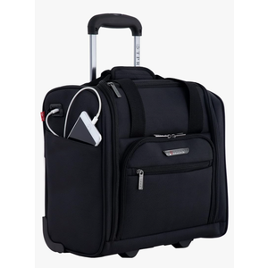 TPRC Smart Under Seat Carry-On Luggage with USB Charging Port, Black, Underseater 15-Inch