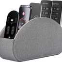 Remote Control Holder,TV Remote Caddy/Box with 5 Compartments,Bedside Table Organizer for Controller,Glasses,makeup brushes,jewelry and Media Player,Pen/Pencil Storage (Grey)
