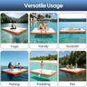 Inflatable Floating Dock, Water Island Float Raft Mat with Non-Slip Surface, 5FT/8FT/10FT Air Deck Platform, 6 Inch Thick for Pool, Lake, River, Beach, Ocean, 10 ft x 6.6 ft x 6"