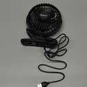 BESKAR Small Clip on Fan, 3 Speeds USB Fans with Strong Airflow, Clip & Desk Fans USB Plug in with Sturdy Clamp - Ultra Quiet operation for Office Dorm Bedroom Stroller (Dark Black)