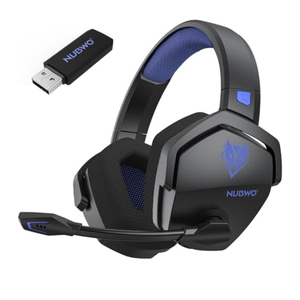 NUBWO Wireless Gaming Headset with Mic for Ps5 Ps4 PC, Zero Interference, 100Hour Battery AllDay Play, 23ms Sync​ for Fortnite & Call of Duty/FPS Gamers, Triple Mode All Devices Compatible  Blue