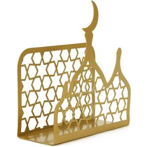 Eid Mubarak Decorations,Ramadan Kareem Paper Towel Holder Metal Paper Napkin Tissue Table Decor for Ramadan Gifts