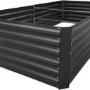 8x4x2FT Metal Raised Garden Bed Kit, Galvanized Outdoor Garden Bed Planter Box for Vegetables, Flowers, Herbs, Succulents and More, Black