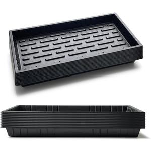 RooTrimmer 20 Pack Shallow 1020 Trays No Holes, Heavy Duty Reusable Seed Starter Flat Seedling Tray for 72/128 Cell Plug Tray, Transplant, Microgreen & Seed Germination (21"×11", 1.6" Deep, TD538)