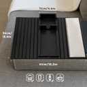 Couch Cup Holder TrayCouch arm Table with Side Storage PocketCouch arm Tray with Anti-Slip Design, Natural Bamboo Sofa Tables for Drinks, Snacks, Cup, Remote and PhoneBlack