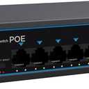 8 Port Gigabit PoE Switch with 2 Gigabit Uplink, 1000Mbps, 802.3af/at, 120W Built-in Power, Vlan, Unmanaged Metal Plug and Play,Ideal for NVR and Power Over Ethernet IP Cameras