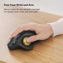 Nulea M501 Wireless Trackball Mouse, Rechargeable Ergonomic, Easy Thumb Control, Precise & Smooth Tracking, 3 Device Connection (Bluetooth or USB Receiver), Compatible for PC, Laptop, Mac, Windows.