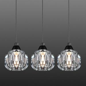 Weesalife Crystal Chandeliers for Dining Room Lights Fixture Over Table, 3 Pack Black Modern Pendant Light FixtureCrystal Pendant Lighting for Kitchen Island Bathroom Bar