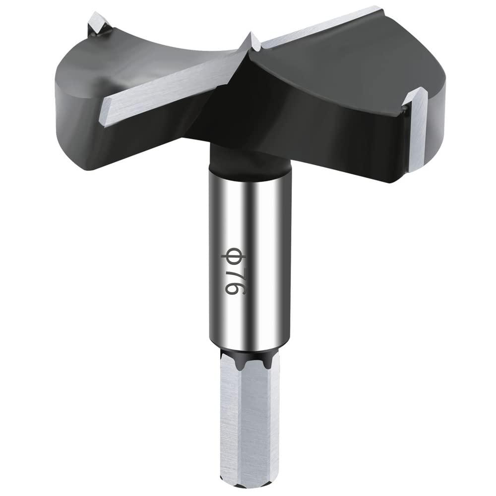 3 Inch Carbide Forstner Drill Bit, Carbide Tipped Forstner Bit for Hard Wood, Wood Drilling Bit Woodworking Hinge Cutter Tool Kits for Wood Plywood Plastic