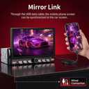 Single Din Car Radio with Bluetooth iOS/Android Mirror Link Share Same Video, 7" IPS Touch Screen Car Radio 1 Din with Piano Keys Support Backup Camera Mirror Link Bluetooth FM USB EQ SWC