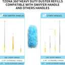 360 Duster Refills for Swiffer Dusters Refill with 2 Upgrade Extendable Handle(30 Count)