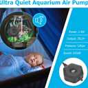 hygger Ultra Silent 1.5W Fish Bowl Aqaurium Mini Air Pump with Accessories, Oxygen Aerator Kit for Fish Tank 0.5-15 Gallon, Comes with 3/16 Inch Air Tubing, Air Stone, AC 110V/60HZ