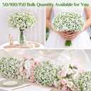 Yastouay 50 Pcs Babys Breath Artificial Flowers, White Baby Breath Flowers Artificial Bulk, Real Touch Fake Flowers Babys Breath Gypsophila for Wedding Home Party Bouquet Floral Arrangement Decor