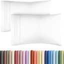 King Pillow Cases Set of 2 - Ultra Soft Hotel Quality Pillowcase Covers - Comfy, Cozy & Wrinkle Free - Shrinkage, Stain and Fade Resistant - Machine Washable Pillow Protectors - 2 Piece Set - White