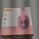 TuneFlux Wireless Bluetooth Headphones Over Ear, 80H Playtime, 3EQ Sound Modes, HiFi Stereo Headphones with Deep Bass, Foldable Bluetooth 5.3 Headsets for Smartphone/PC/Computer, Rose Gold