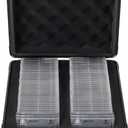 FunGuys Graded Card Storage Box, Trading Card Case for PSA Graded Pokemon Cards, Sports Card Storage Boxes, PSA Card Case Holder, Baseball Slab Case for Trading Cards, BGS (2 Row - 9.5 X 9.5 X 6.9 Inches, Black and Black)