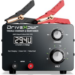 Adjustable Battery Charger 6V 8V 12V 24V, 15A Automatic Battery Maintainer, Battery Desulfator Maintainer for Lead-Acid LiFePO4 Lithium, Great Automotive Golf Cart Truck Motorcycle Lawn Mower (X15)