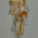 GreenLife Cooking Tools and Utensils, 7 Piece Nylon Set including Spatulas Turner Spoons and Tongs, Dishwasher Safe, Light Yellow