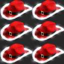JaGely 6 Pieces Light Up Santa Claus Cowboy Hats Set, Christmas Cowgirl Hat with Lights, Red and White Festival Cowboy Hats for Women, Men Xmas Western Costume Accessories