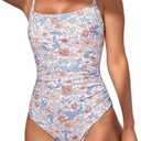 Eomenie Women's One Piece Swimsuits Tummy Control Ruched Bathing Suit 1 Piece Swimwear, Size: Small