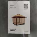 Garvee 12x12FT Pop Up Gazebo with Mosquito Netting, Outdoor Canopy Tent Easy Setup for Backyard Patio Garden Deck, Khaki & Coffee