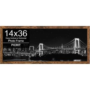 Picrit 14x36 Poster Frame, Photo Frame for Wall Mounting Display, Brown