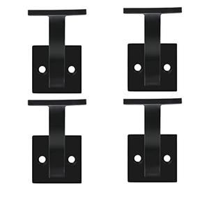 3TO Handrail Brackets - 4 Pack L-Shape Black Modern Design for Easy Installation Support Running LED Low-Voltage Cables